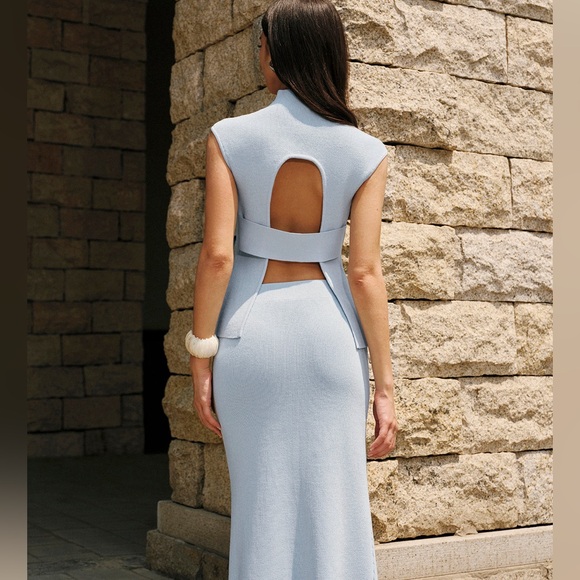 Commense Tops - Commense Backless Knit Top with Cutout